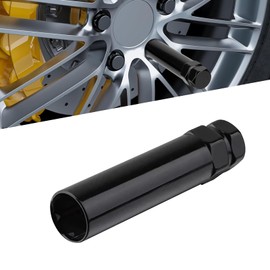 ijuicy 7 Spline Lug Nut Socket, Wheel Lug Nut Removal Tool, Lug Nut Key with 13/16 Inch and 7/8 Inch Hex, Suitable for 9/16 Inch M14x1.5 M14x2.0 Lug Nuts (Black)