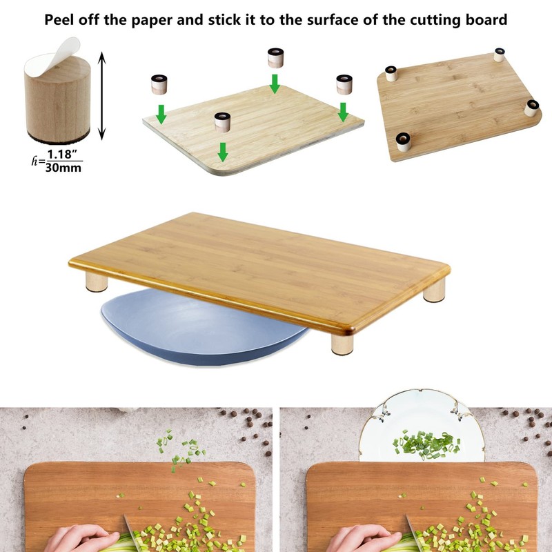 ANFU Cutting Board Adjustable Feet, Wood Adjustable Feet for Countertop