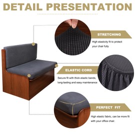 GOSTADY RV Dinette Cushions Covers, Stretch Jacquard RV Sofa Seat Slipcovers Replacement Anti-Slip Camper Cushion Slipcovers Washable RV Dinette Seat Covers Include 2 Bench Cover & 2 Backrest Cover 09