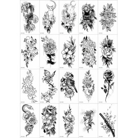 Unbranded 20 Sheets  Woman Flowers Waterproof Body Temporary Tattoos Stickers US Seller