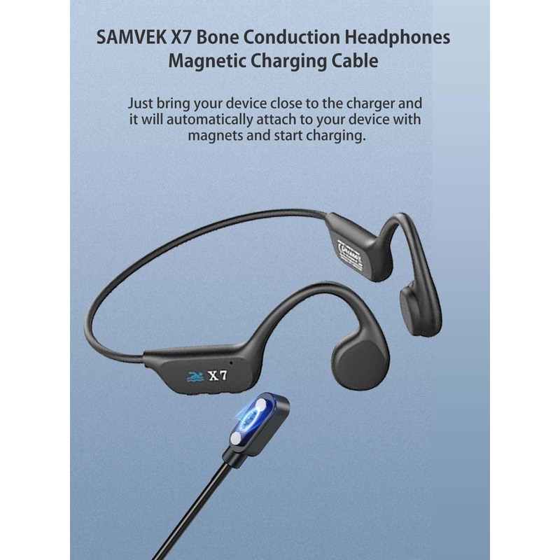 NOUKAJU Charger for SAMVEK X7 Bone Conduction Headphones, Magnetic USB