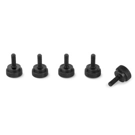 Precisiongeek Black Steel, Black Oxide Knurled Screws M4 x 10 mm (Pack of 5)
