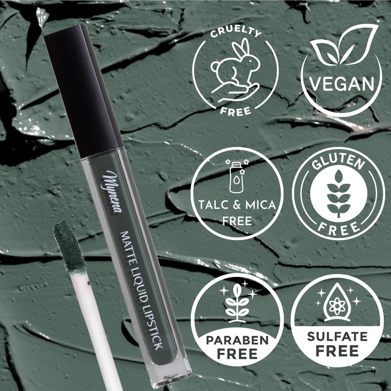 Mynena Matte Liquid Lipstick Army Green | Long-Lasting Comfort |
