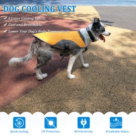 TVMALL Dog Cooling Vest Breathable Mesh Dog Jacket Summer Cool and Comfortable Dog Coat Adjustable With Reflective Strip Pet Clothes Suitable for Large Medium and Small Dogs (Orange,M)