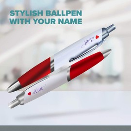 Destination Vinyl ltd Name - NAN - Red Ballpoint Pen Calligraphy Love Heart #208801