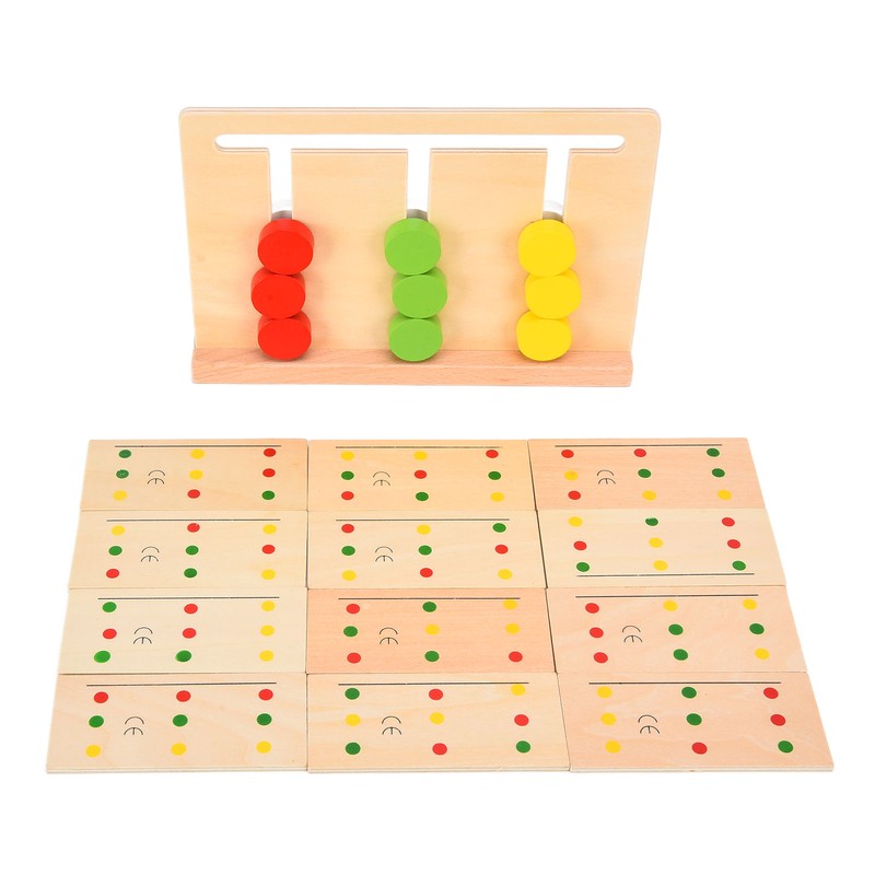 Wooden Slide Puzzle Children Funny Color Sorting Matching Logic Game