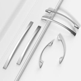 ELEBUILD 6 Pack, 128 mm, Brushed Nickel, Cabinet Handles, Elegant Kitchen Handles, Furniture Handles