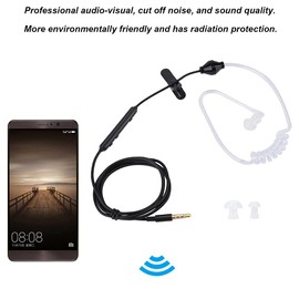 Elprico In-Ear-Headsets, Professionelle Audiovisuelle Kabelgebundene Air Tube Security-Headsets mit Mikrofon, Kabelgebundene Headsets mit Einem Kopfhörer(Schwarze Linie weißer Schlauch)