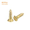 sourcing map Brass Wood Screws, 40Pcs M2.5 x 10mm Slotted