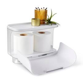 YouCopia Hideaway Toilet Cabinet, Over The Toilet Bathroom Organizer for Toilet Paper Rolls, Wipes and Accessory Storage