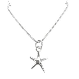 Tiny and Dainty Sterling Silver Starfish Necklace for Women, Nautical Starfish Beach Necklace, Marine Necklace, Beach Wedding Necklace (16 inches plus 2-inch extender)