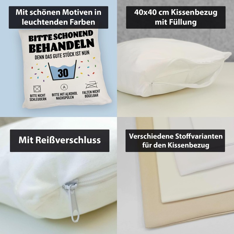 speecheese Please treat gently, 30th birthday pillow, birthday pillow for