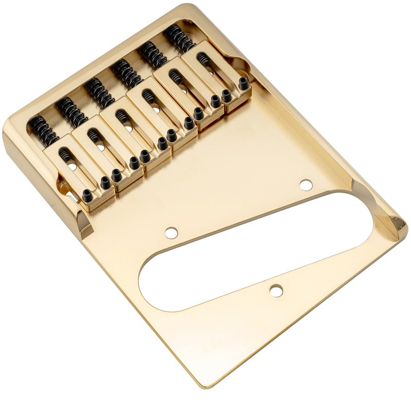 Musiclily Ultra 2-1/8 inch Brass Heavy Duty Asymmetric Telecaster Bridge