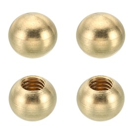 PATIKIL 4pcs M6 x 12mm Ball Thread Cap Nuts Knob, Brass Gold Light Fixture Screws Nut Lamp Decorative Screw Caps Cover for Lighting