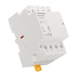 Baomain 220V AC 4-Pole Modular Contactor, 63A 4NO Normally Open, DIN Rail Mount for HVAC, Motor, Pump & Lighting Control BCT-63/40-220VAC