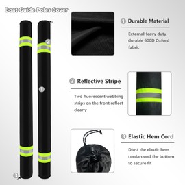 Krismile 36" Boat Trailer Guide Pole Covers,Boat Trailer Guide Protective Cover,Upgrade Heavy Duty 600D Double Plush Lining,Enhance Cushioning.(Set of 2)