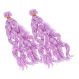 Outanaya 2pcs Doll Wig Wigs Doll Supplies Curly Doll Hair Synthetic Doll Hair Doll Hair Bundles Doll Making Supplies Long Doll Hair Synthetic Hair Wefts Doll Hair Wefts Filament Purple