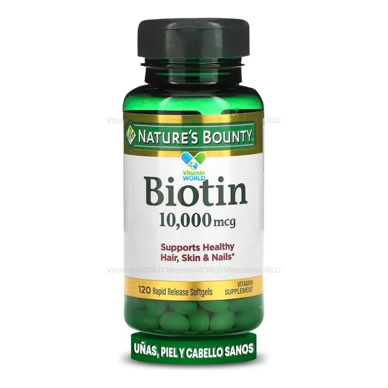 Nature's Bounty Biotina, 10000 Mcg, Suplemento Que Ayuda A Mantener