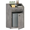 YATINEY Trash Cabinet, Freestanding Trash Can Cabinet, Wooden Recycling with