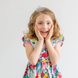 Kilshye Mini Tiaras Comb Girls Princess Tiara Hair Combs Silver Crytal Crown Costume Birthday Crowns Hairpiece for Kids (Silver)