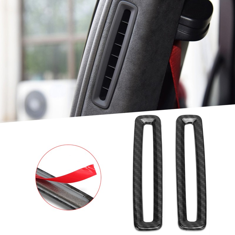 2pcs Carbon Fiber Style BPillar Air Vent Frame Trim Fit