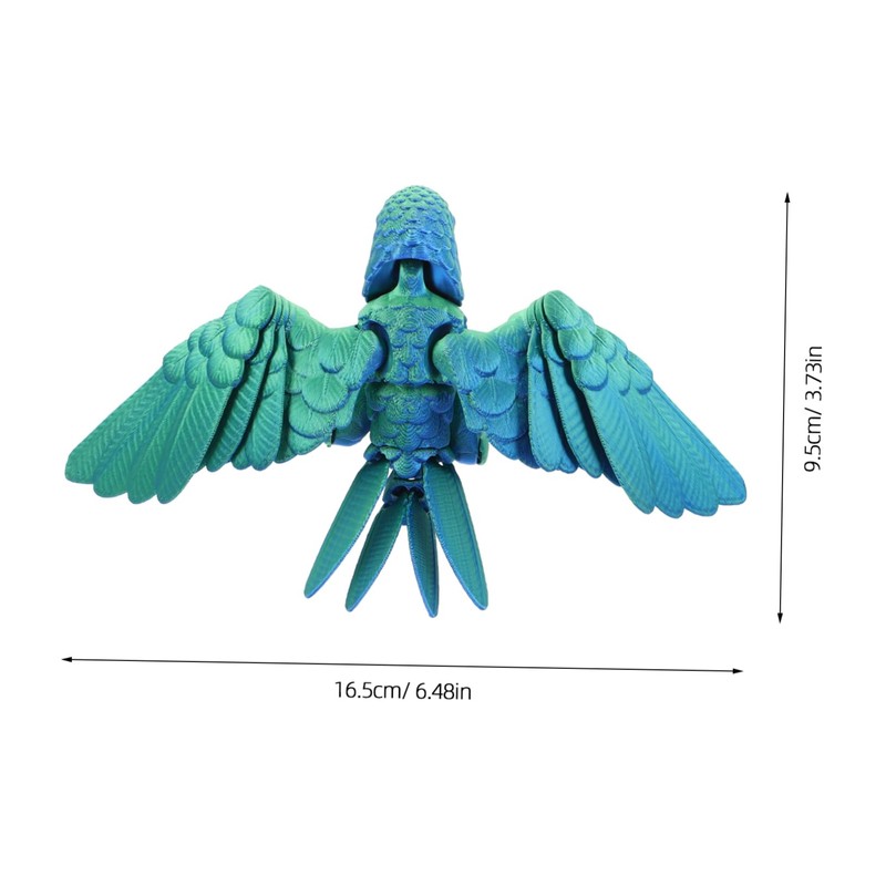 KOMBIUDA Printed Parrot Figurine Realistic Flexible Bird Model for Articulated