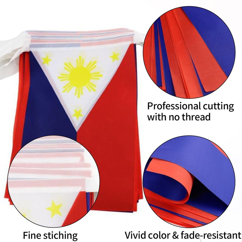 Philippines Flag Filipino Flag, Small String Philippines Flags Mini Filipino