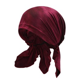 ZLYC Chemo Headwear Pre Tied Headwrap Lightweight Beanie Head Scarf Cover Cap for Women(Tie Dyed Burgundy),One Size