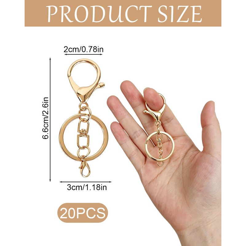 Gold Keychain Clip Metal Lobster Claw Clasps for Jewelry Making.