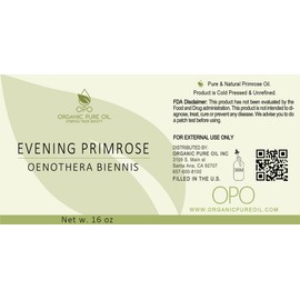 Evening Primrose Oil - 16 oz - 100% Pure, Natural, Non-GMO, Cold Pressed, High GLA, Vegan Carrier Oil for Face, Hair, Skin, Body, Scalp, Arms, Legs - Premium Therapeutic Grade A by Organic Pure Oil