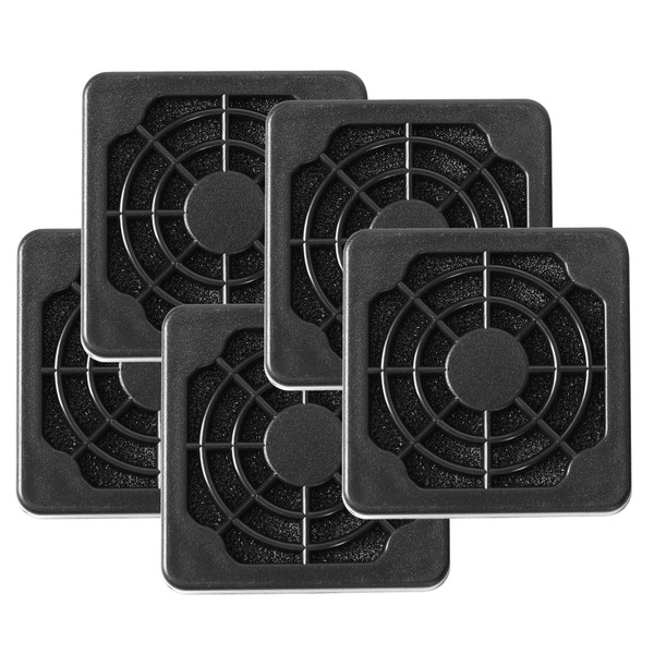 Sourcingmap 5 PCS Black PC Fan Dust Filter Dust Proof