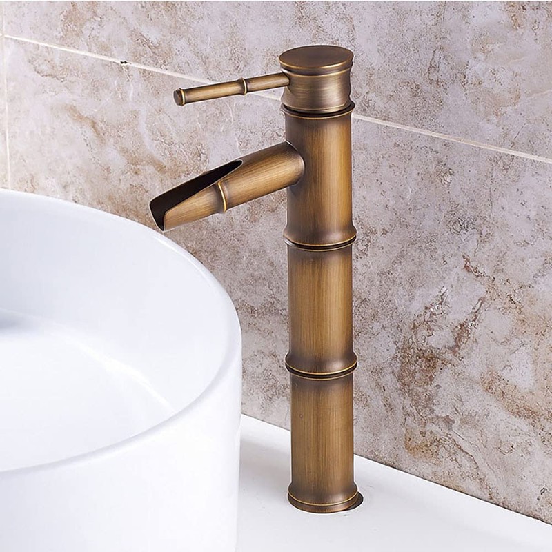 Retro Bronze Bathroom Sink Mixer Tap Hot Cold Water Single
