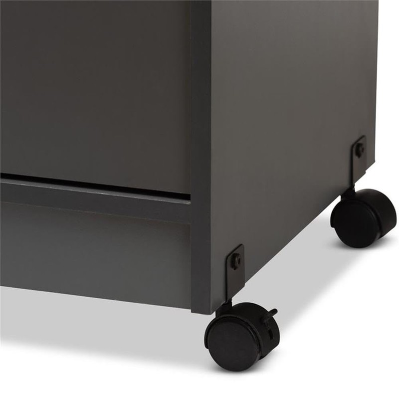 BOWERY HILL Microwave Stand in Dark Grey