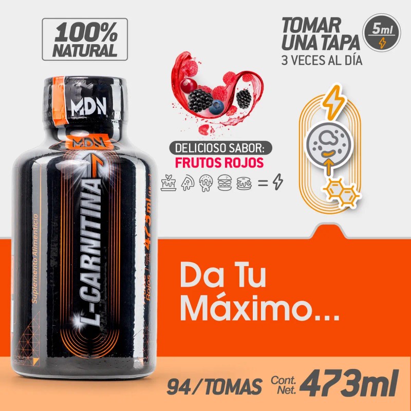 Carnitina Líquida Quemador de Grasa MDN Sports 473 ml Sabor
