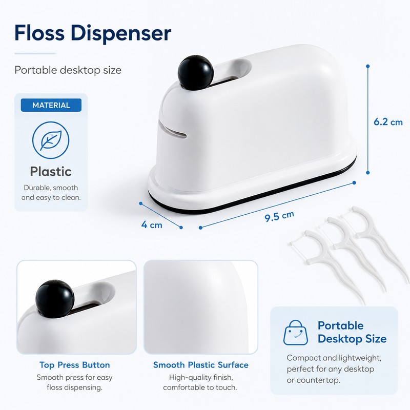 Press-On Floss Dispenser for Daily Oral Care – Portable Dental