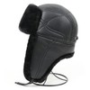 GFM® Mens Ushanka Faux Leather Russian Winter Trapper Bomber Hat