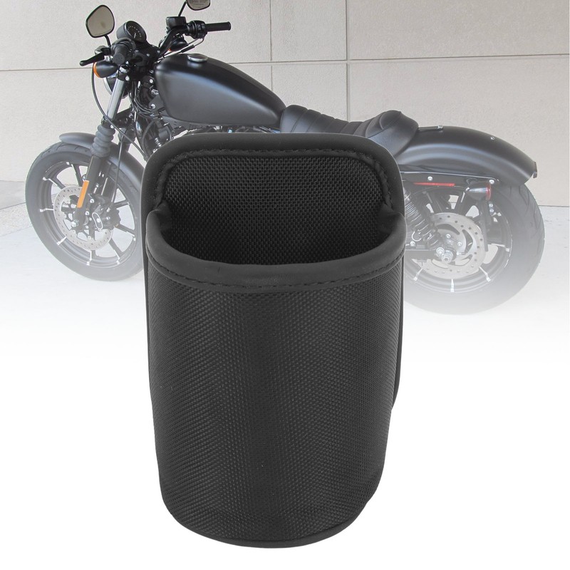 Motorcycle Water Cup Holder Black Drainage Holes Plug in Fixed