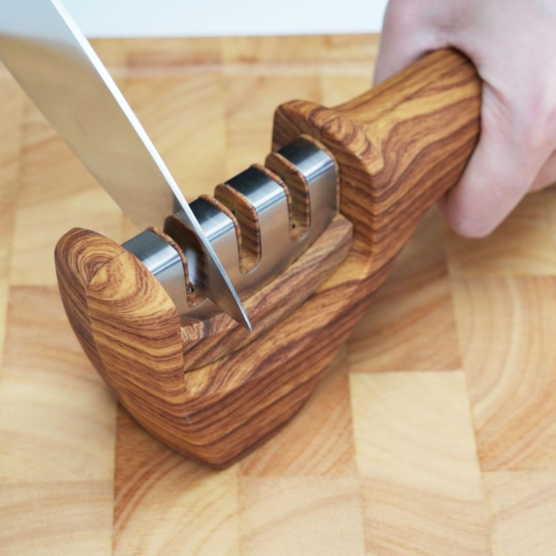 Knife Sharpener Professional 3-Stage Handheld Sharpening with Diamond Surface For