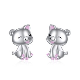 Cat/Fox/Bee/Owls/Eagle/Dragonfly/Deer Earrings Sterling Silver S¨¹?es Animal Cute Stud Earrings Jewellery for Women, Sterling Silver, Cubic Zirconia