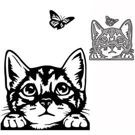 Cat and Butterfly Metal Die Cuts, Animal Cat and Butterfly Decoration Cutting Dies Cut Stencils for DIY Scrapbooking Cards Decorative Embossing Paper Dies for Scrapbooking Card Making
