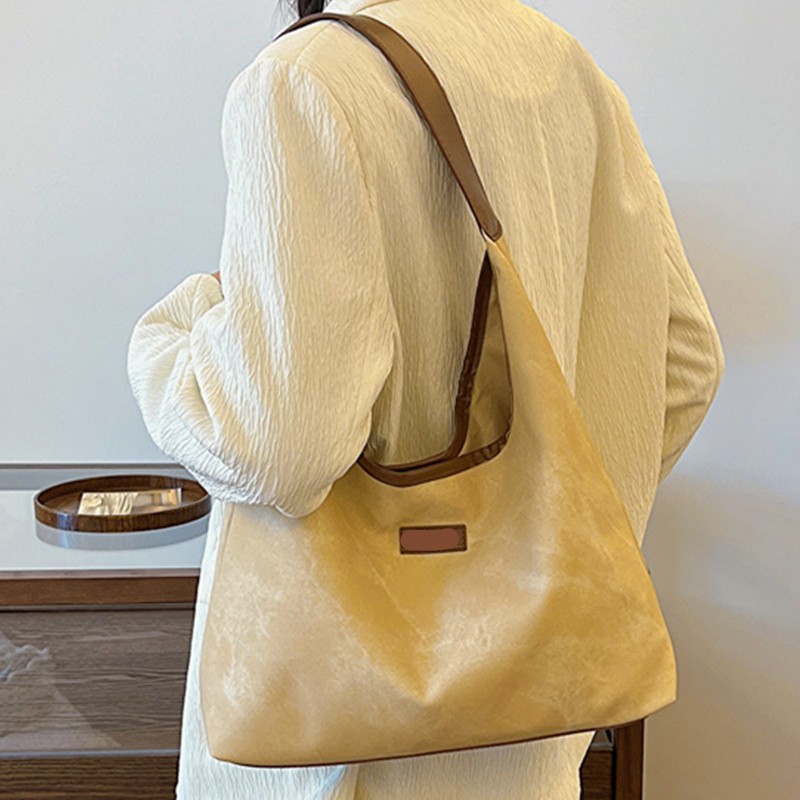 Shoulder Bag for Women Soft PU Leather Minimalistic Top Handle