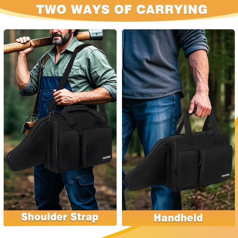 OUUTMEE Chainsaw Carrying Case, Waterproof Foldable Chainsaw Storage Bag Compatible