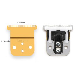 Anrom Trimmer Replacement T Blade Set,D7#32655 D8#3240eramic Blade -Carbon Steel Blade Set,Competible with SlimLine Pro Li D7/D8 Hair Clipper Trimmer (gold)