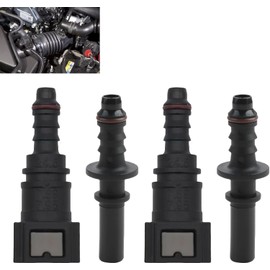 Set of 2 7.89mm ID6 SAE to 5/16 8mm 90 Degree Car Fuel Line Hose, Quick Release Connector, Disconnect Hose, Fuel Hose Coupler (Set of 2 Straights)