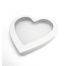WENPACK 12" Fillable Cardboard Heart Shaped Gift Box With Window Lid Charcuterie Grazing Container (Heart)