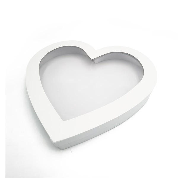 WENPACK 12" Fillable Cardboard Heart Shaped Gift Box With Window