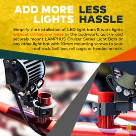 Off-Road ATV UTV Light Bar Mount Mounting Bracket Mini Bar Clamp Kit [0.75"/1"/1.25" Inch] [Vertical Bar] [Aluminium] [1 Unit] Bull Bar UTV Roll Bar Clamp Tube Roll Cage Clamps Mount For ATV UTV