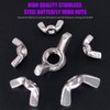 Swpeet 90Pcs 304 Stainless Steel Serrated Metric Wing Nuts Butterfly