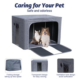 REDDOUDOU Pet Oxygen Chamber, Small Pet Incubator, Animal Humidifier Box, Pets Delivery with Padded Cotton, Cat's Nest, Pets Humidifier Accessories for Dogs, Cats, Puppies, Kittens(100L)