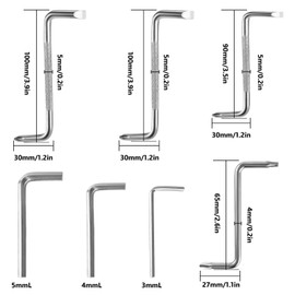 WATUNID 9 PCS Offset Screwdriver Set, Ph2/Ph1/Ph0/T25/T20/T15 90 Degree Right Angle Screwdriver with 3/4/5mm Flat Head Hexagonal Wrench, Double Ended Head Short Angled Screwdriver